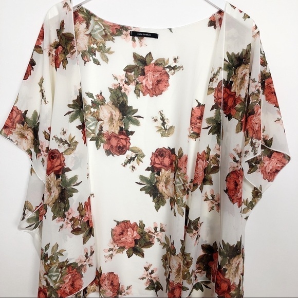 Color Swatch Floral Kimono Cardigan Top Size L - Picture 4 of 12